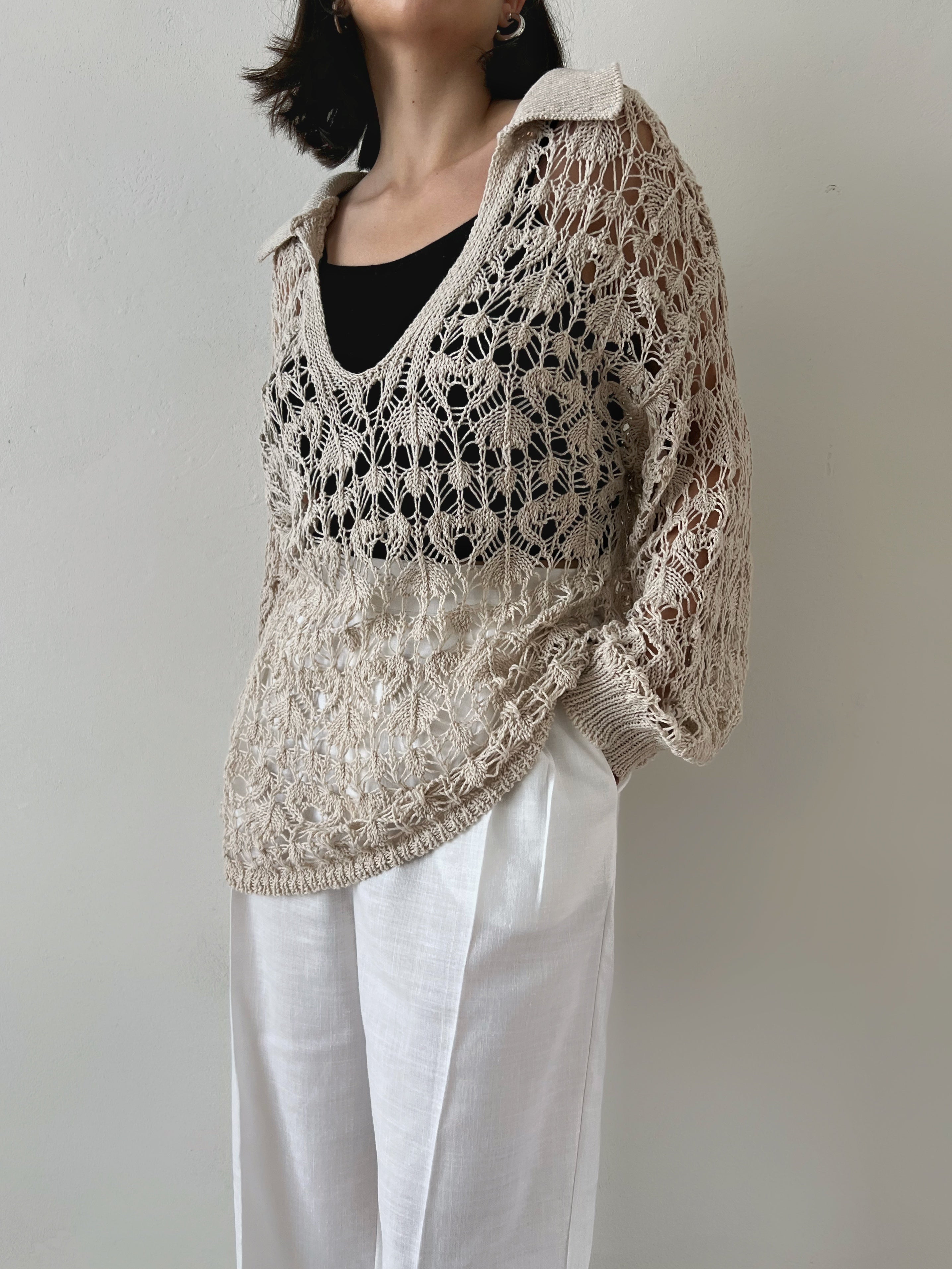 Tennè by Antonia Erre - Crochet maxi polo/sand