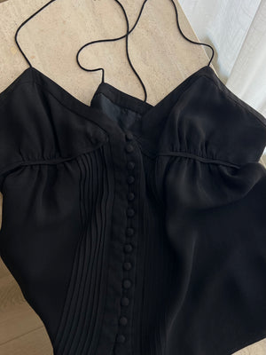 Blunauta pure silk black top