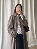 Wool blend mud green trench coat