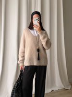 Kid mohair and wool soft pull - Mandorla