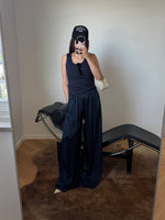 Silk & viscose liquid pants - Navy