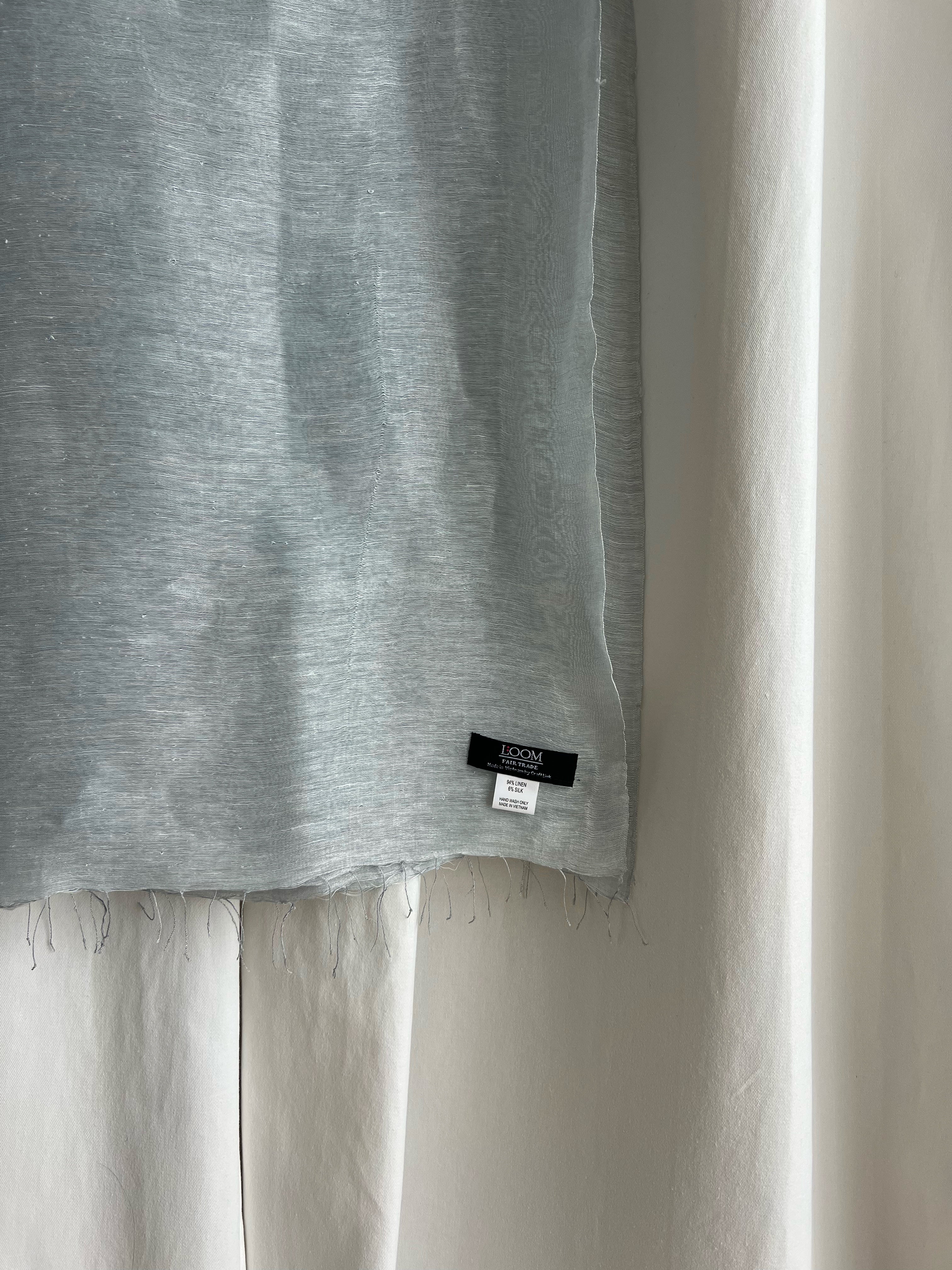 Linen & silk pareo - Dust blu