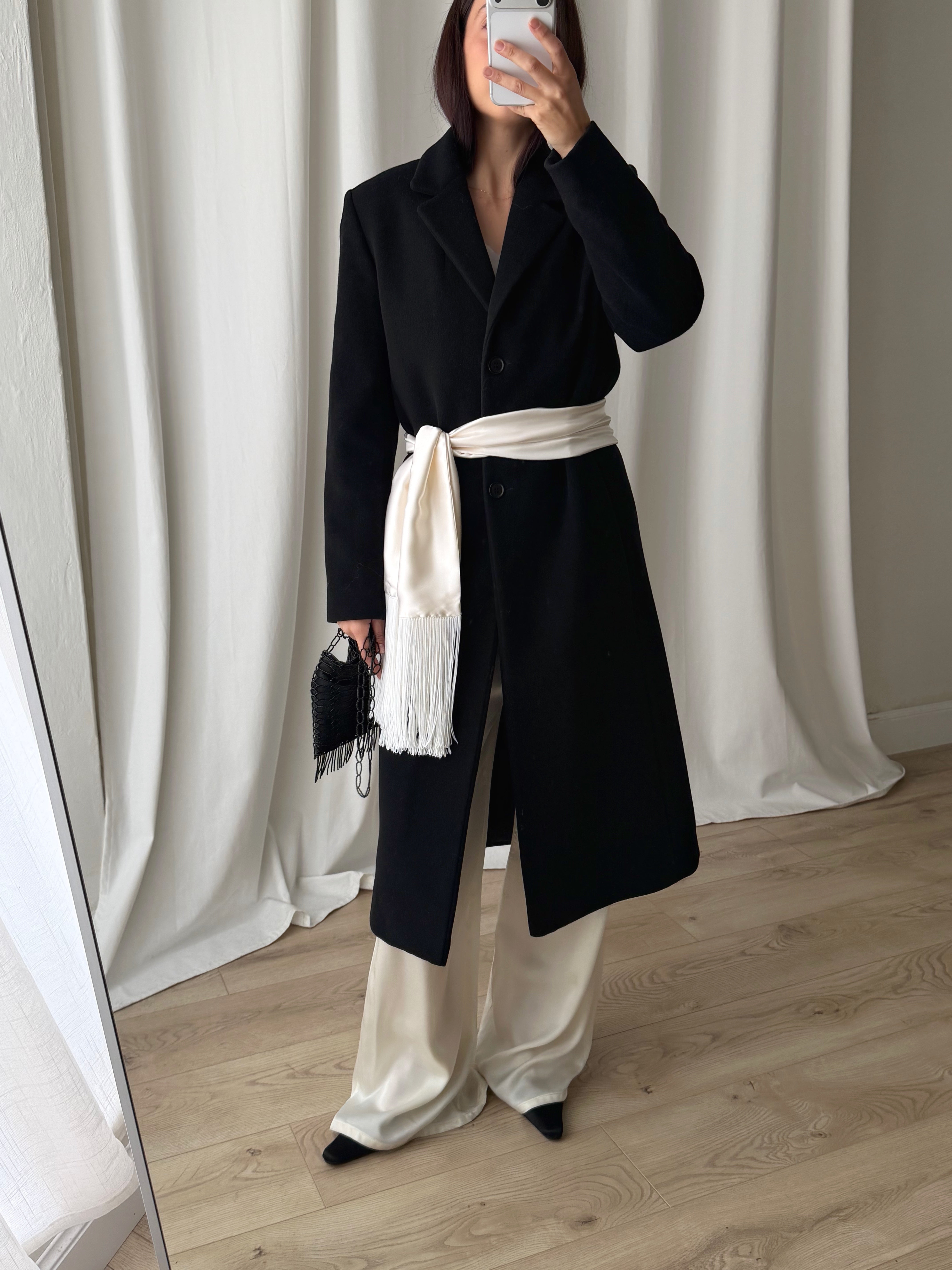 Blunauta wool blend black coat