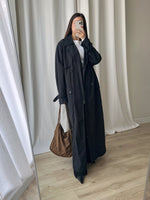 Super long black trench coat