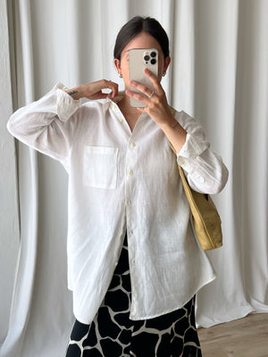 100% linen essential white shirt