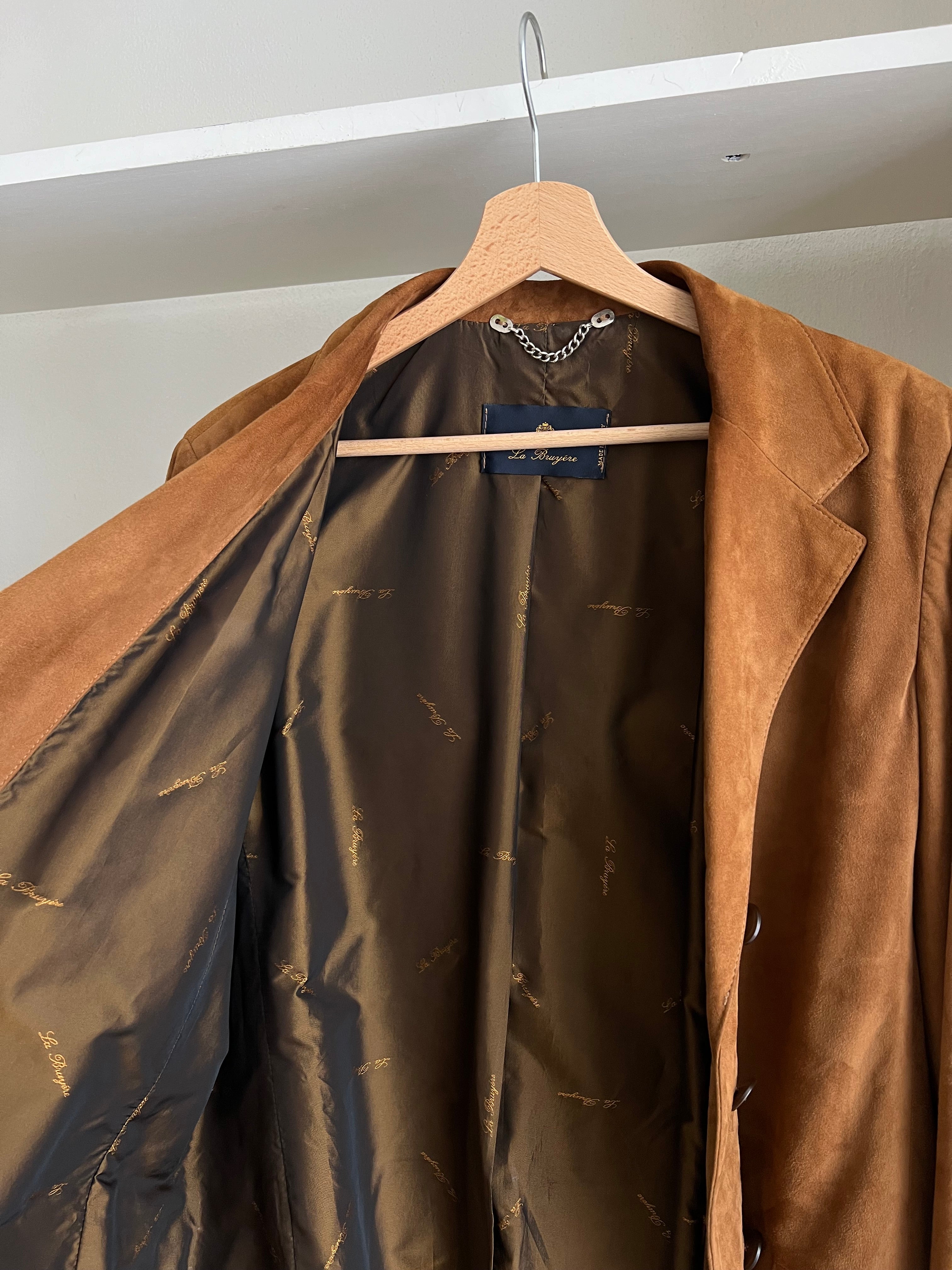 Real suede leather brown blazer