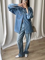 Pure cotton genderless denim shirt