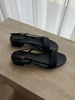 Prada leather black sandals