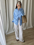 100% Cotton oversize shirt - Light blu