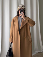 Wool and cashmere camel long coat