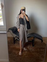 Linen & silk pareo - Tortora