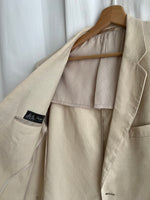 Pure linen genderless light beige blazer