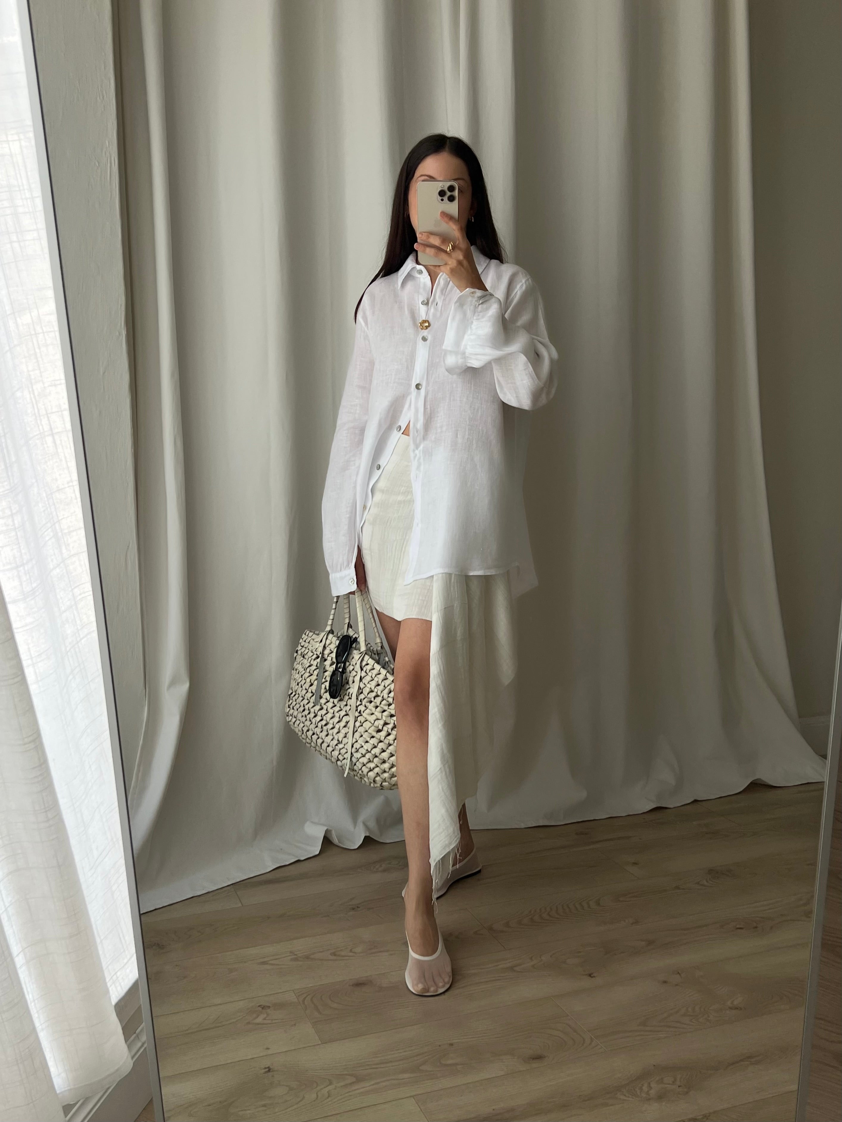 100% Linen comfy shirt - White
