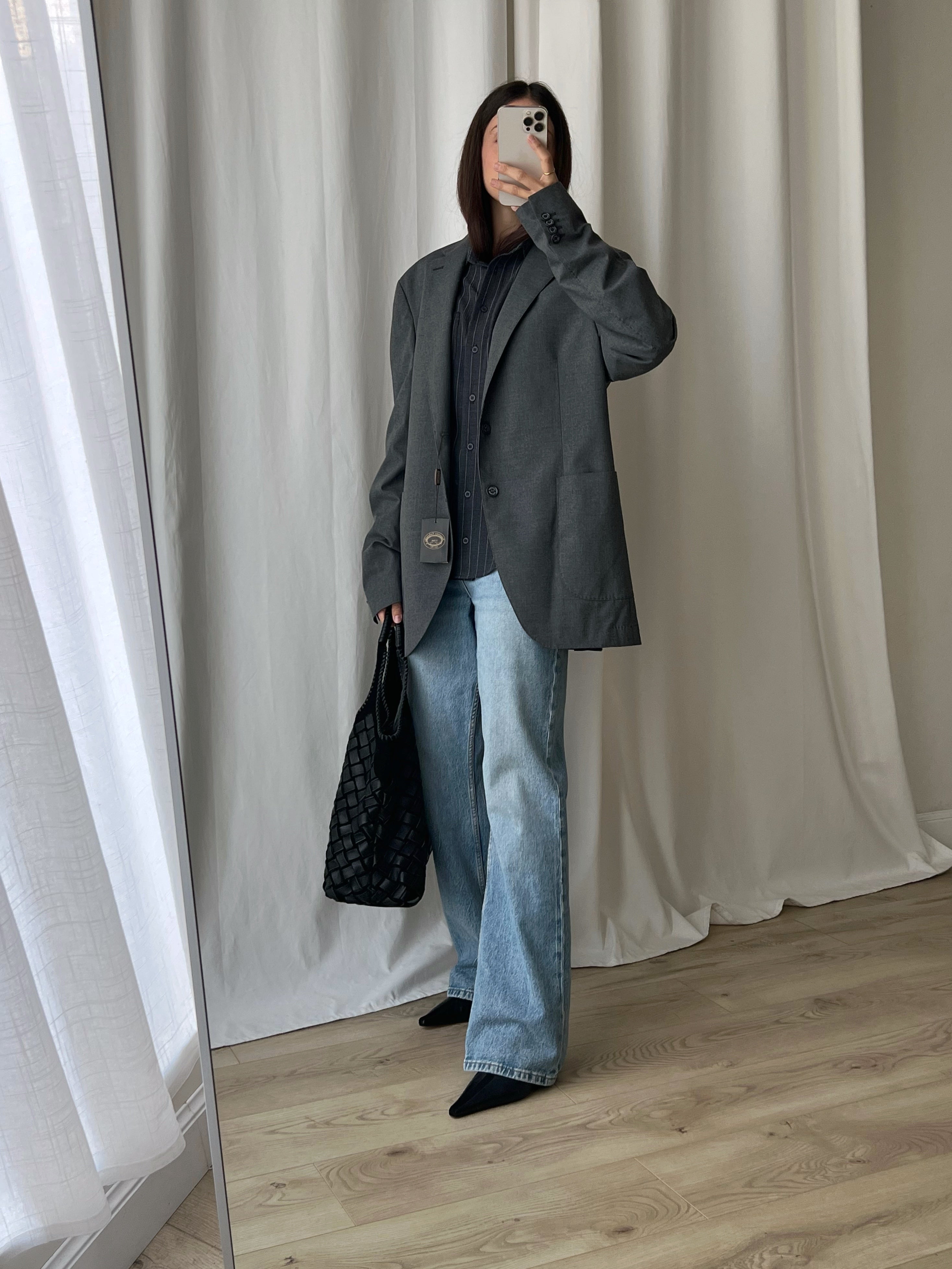 Made in Italy wool blend grey blazer