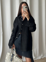 100% Linen comfy shirt - Black