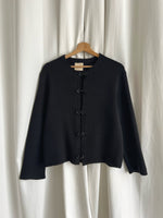 Wool blend oriental black cardigan