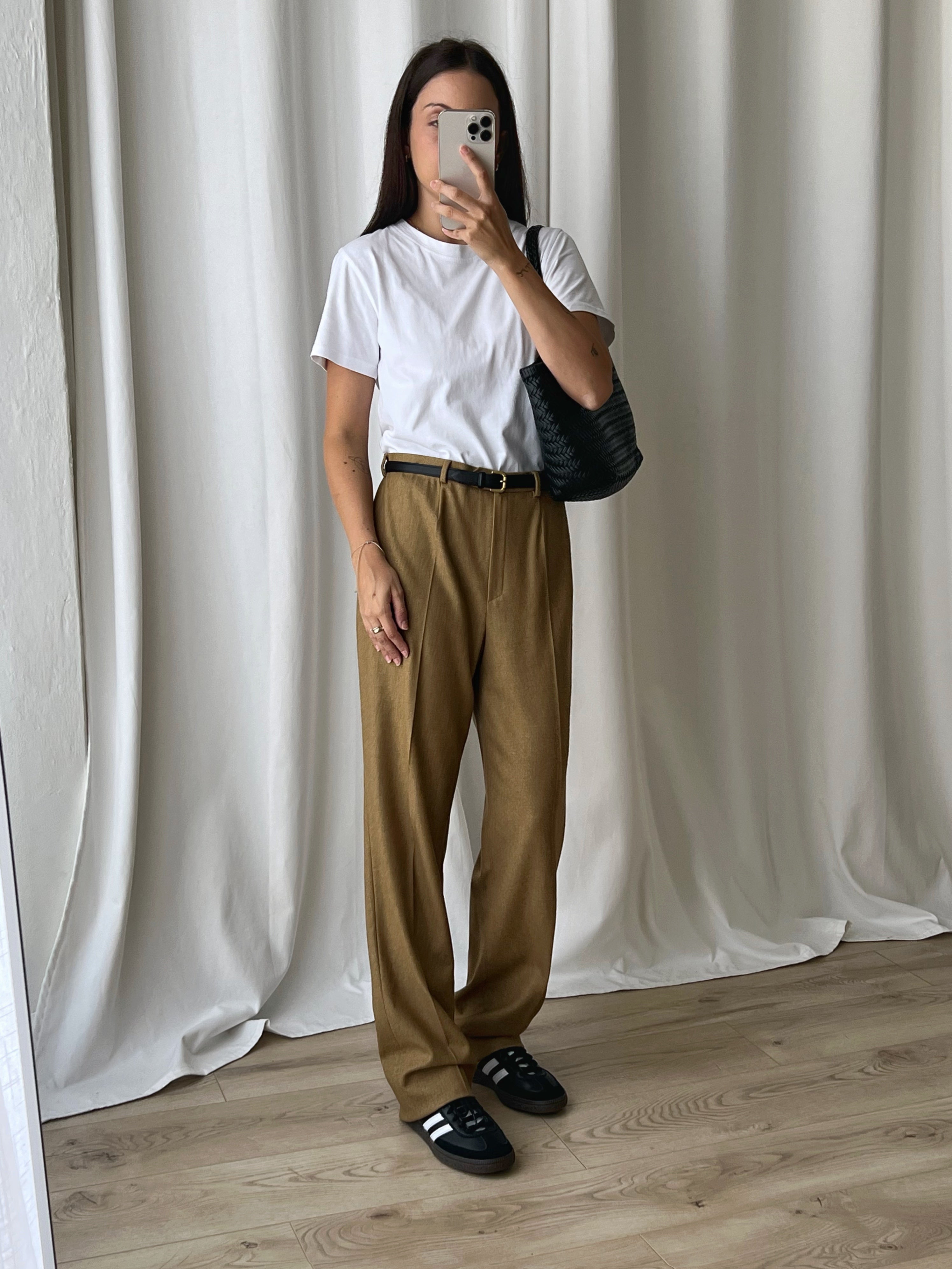 Made in Italy wool blend camel pants