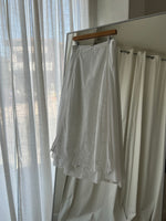 Pure cotton lace details long skirt