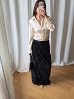 Pure viscose wrap black skirt