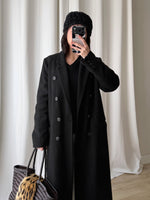 Wool long black coat