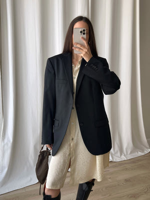 Made in Italy pure lightweight wool black blazer