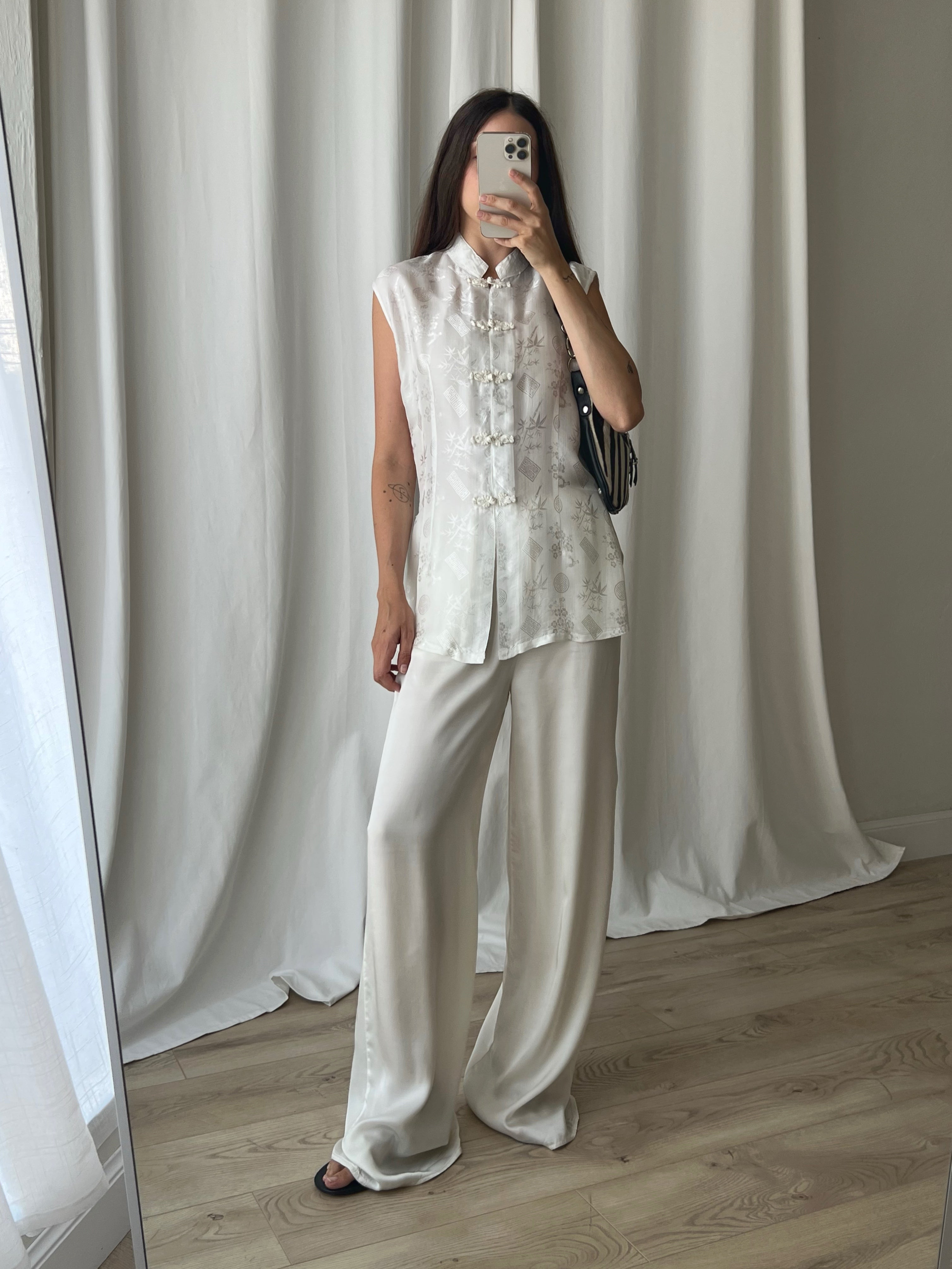 Pure silk oriental white shirt