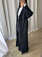Super long black trench coat