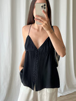 Blunauta pure silk black top