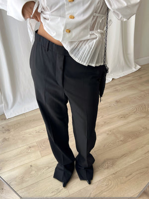 Tailored pure wool black pants
