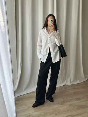 Pure cotton golden buttons white shirt