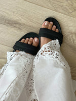 Prada leather black sandals