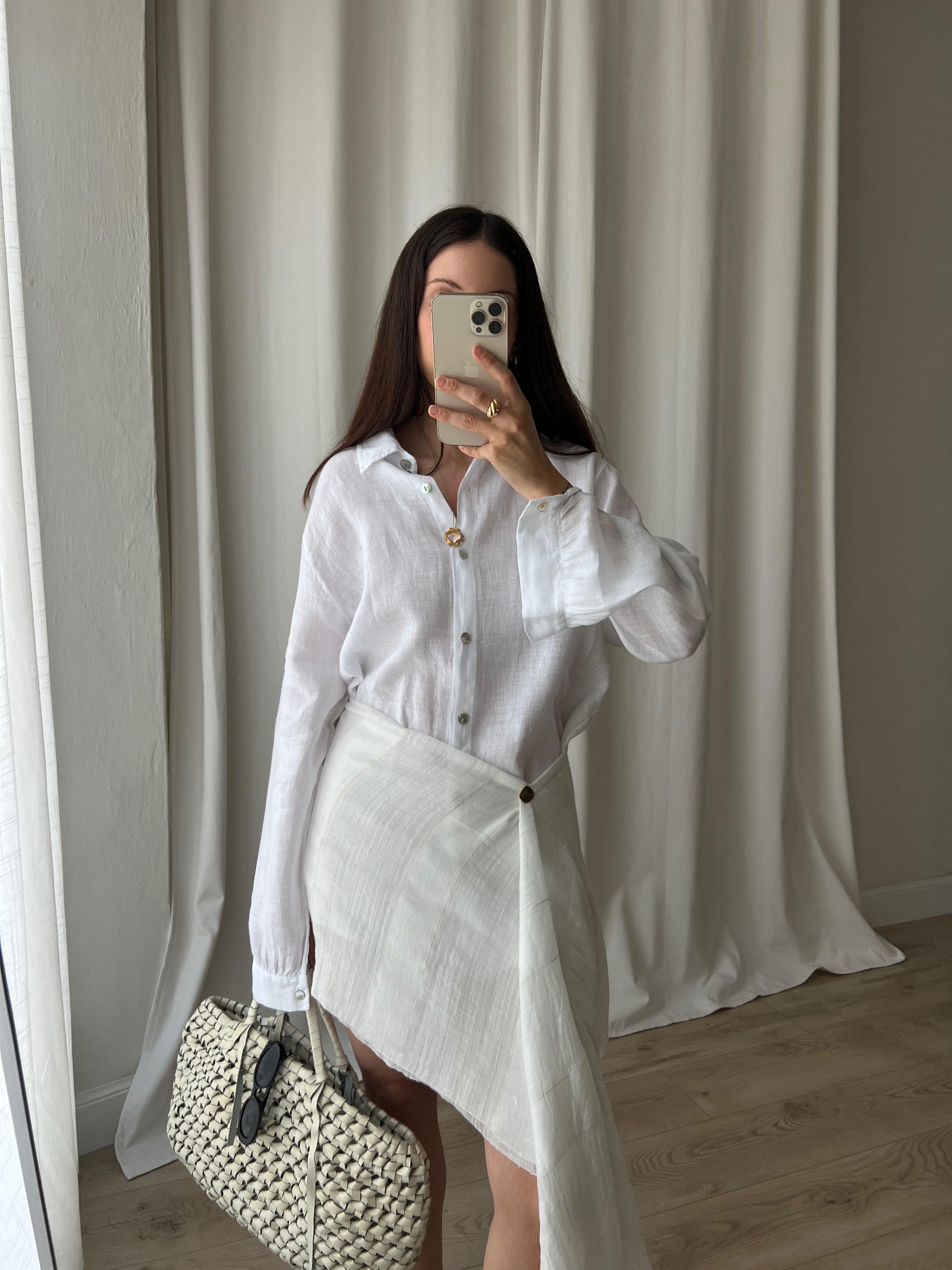 100% Linen comfy shirt - White
