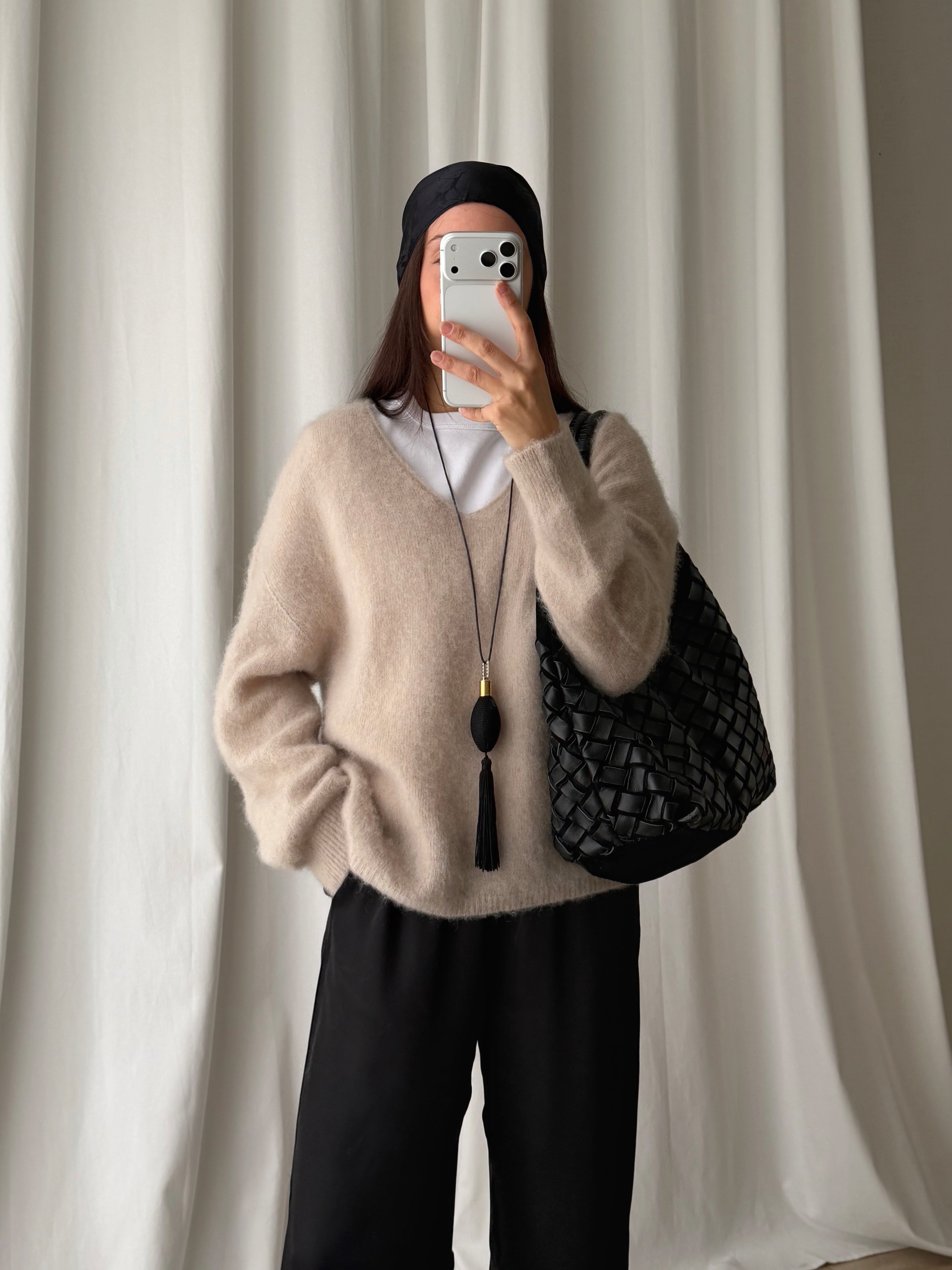 Kid mohair and wool soft pull - Mandorla