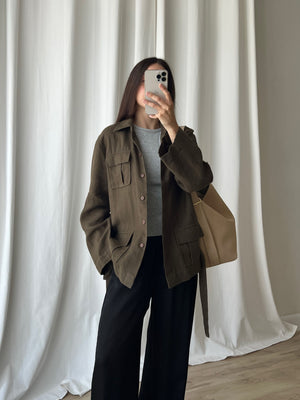 Pure linen sahariana jacket