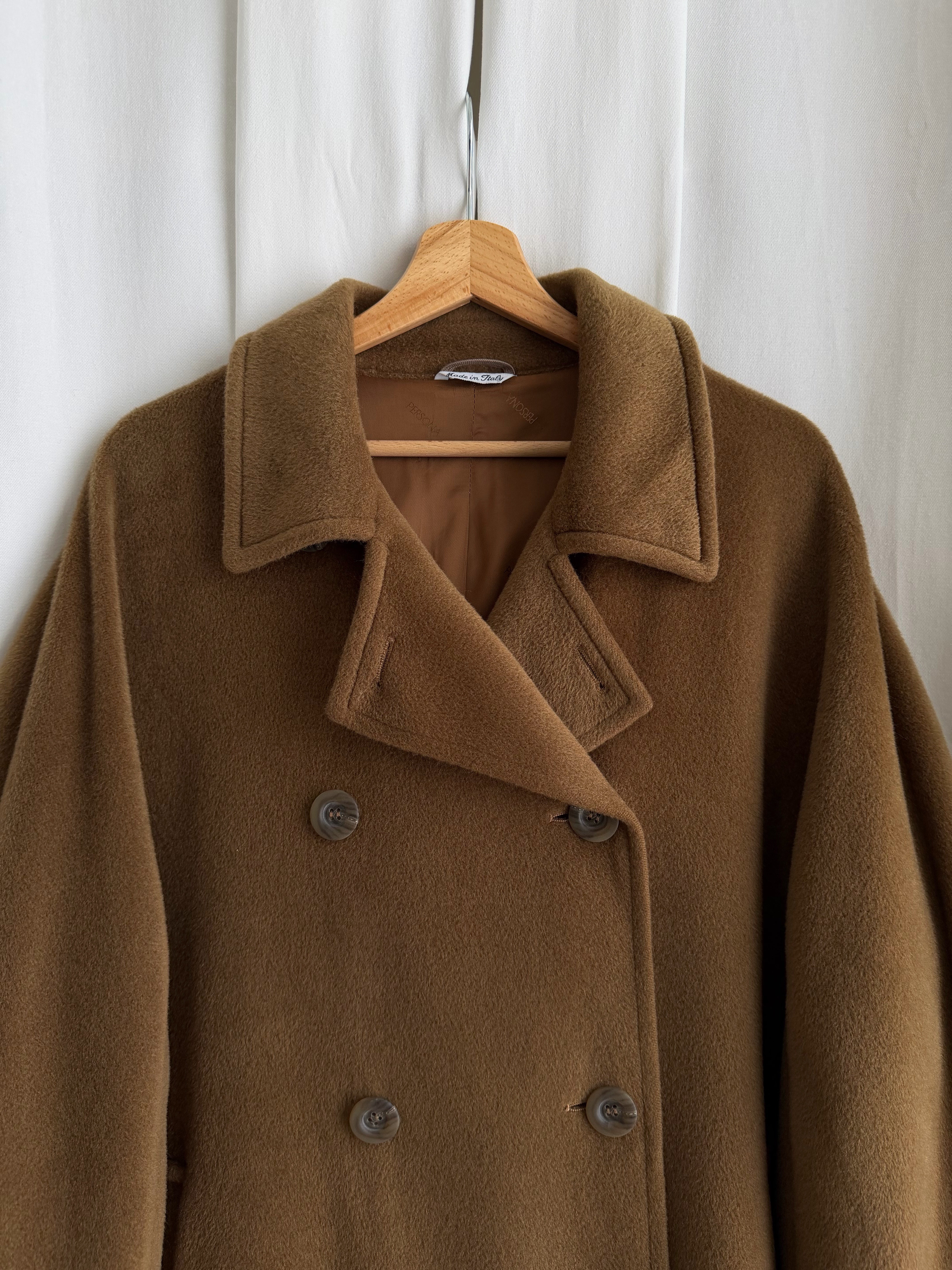 Persona wool and cashmere camel coat