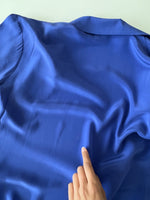 100% silk electric blu shirt