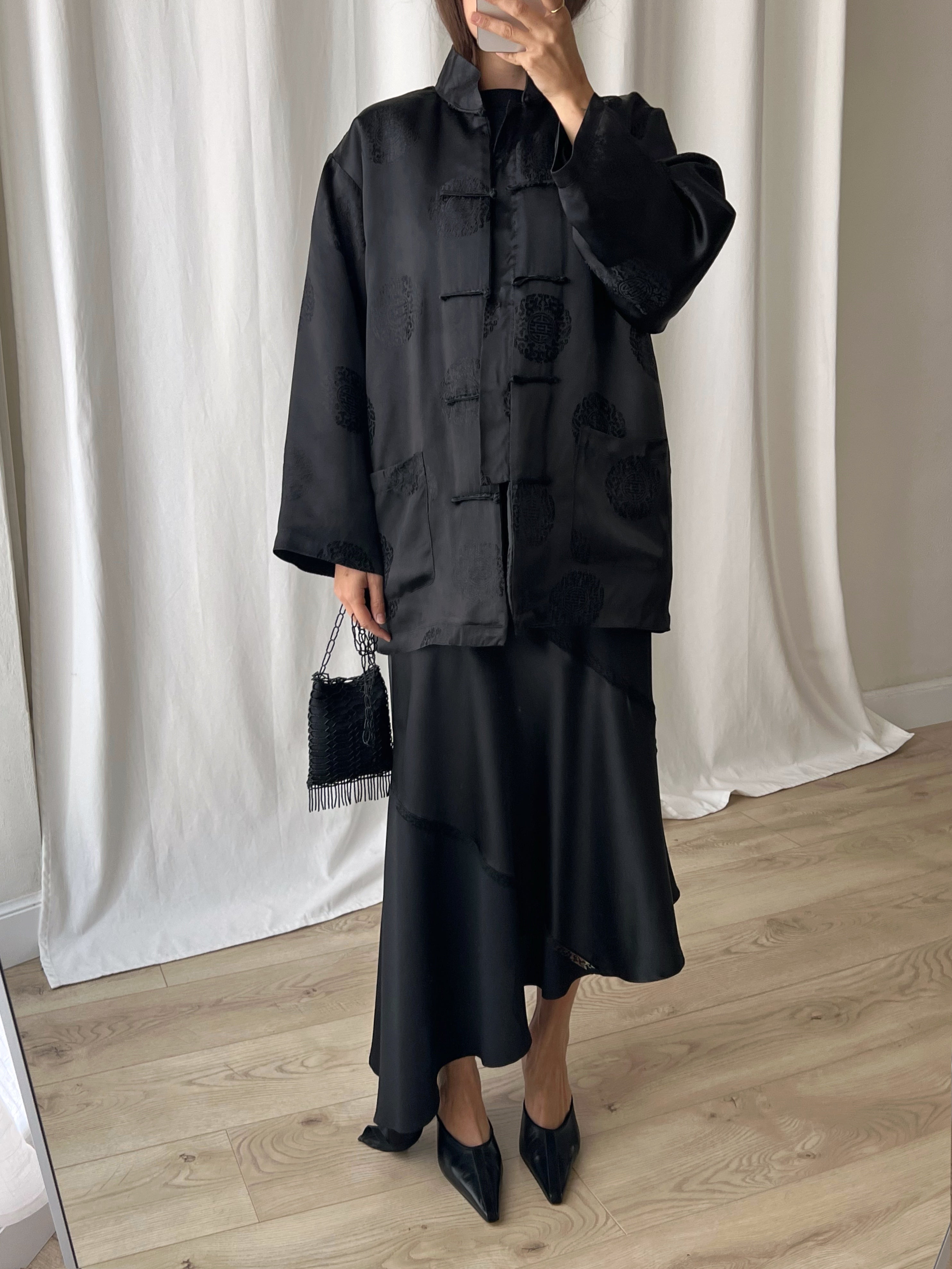 Pure silk oriental down jacket
