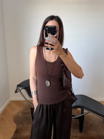 Ribbed tank top - Chocolate