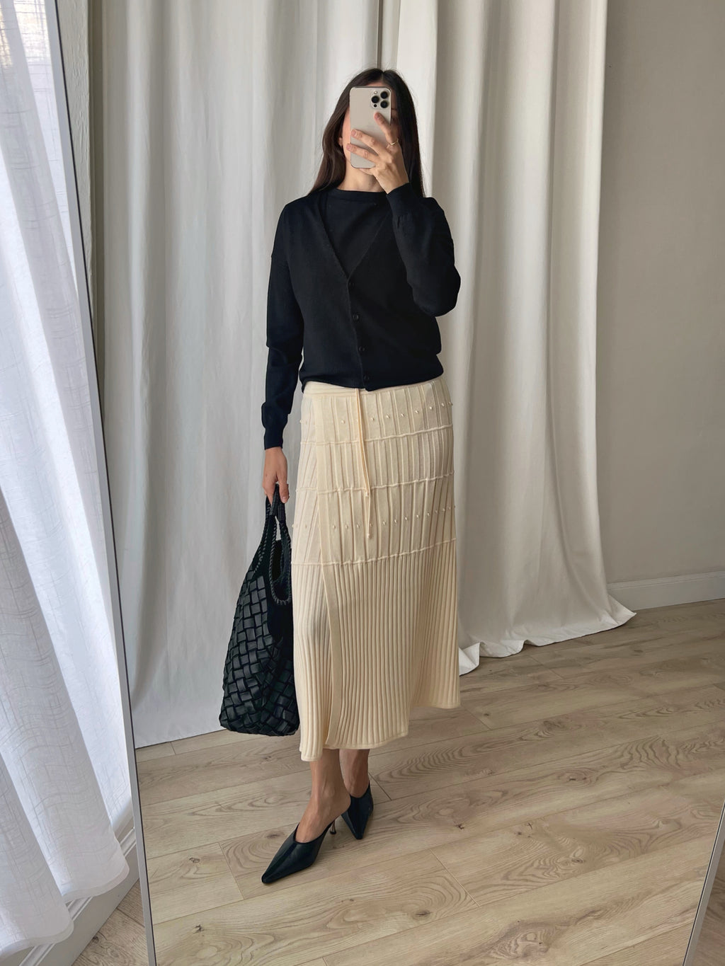Made in Italy pure wool cream skirt
