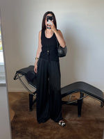 Silk & viscose liquid pants - Black