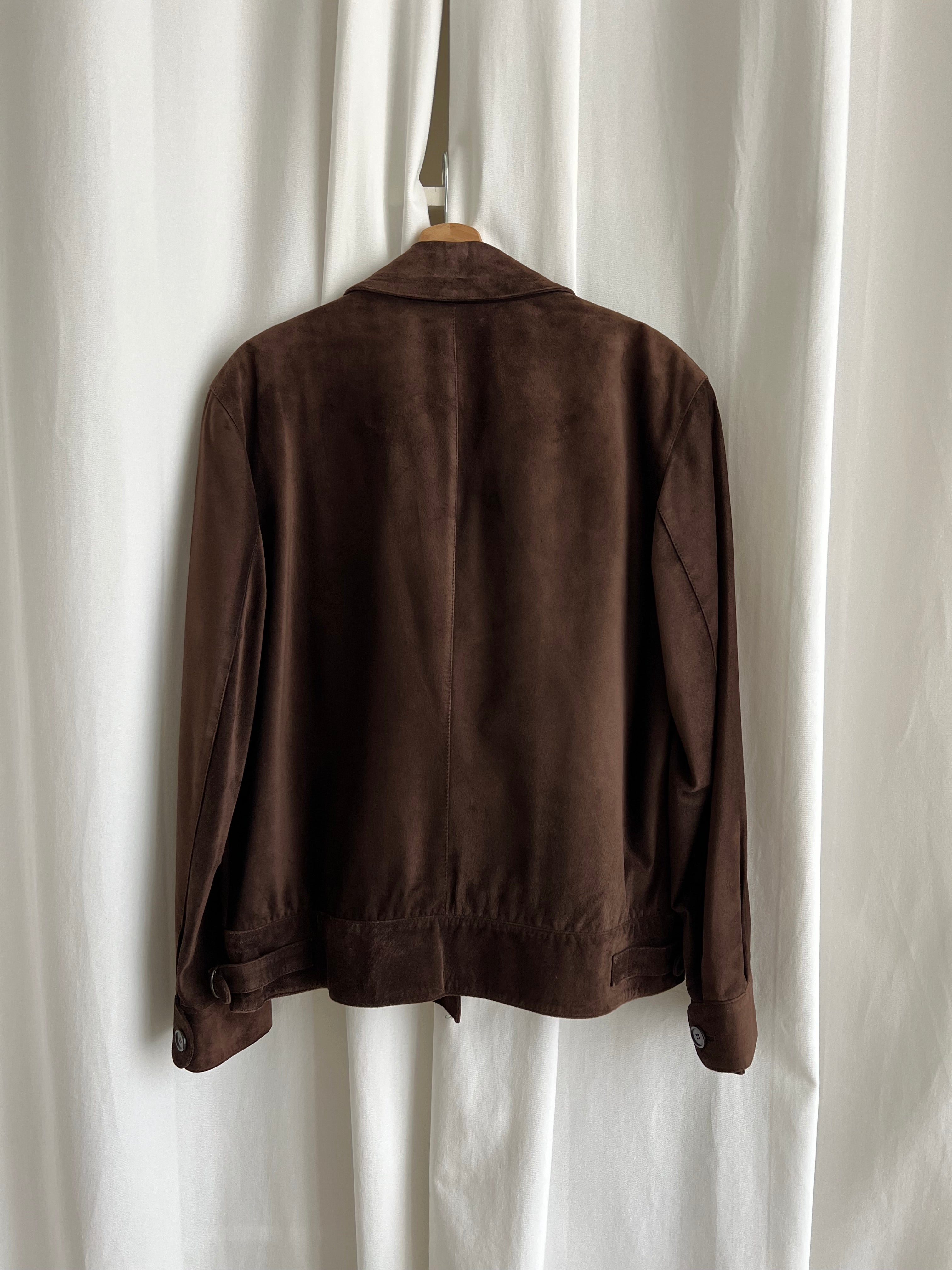 Made in Italy real suede leather chocolate jacket