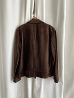 Made in Italy real suede leather chocolate jacket