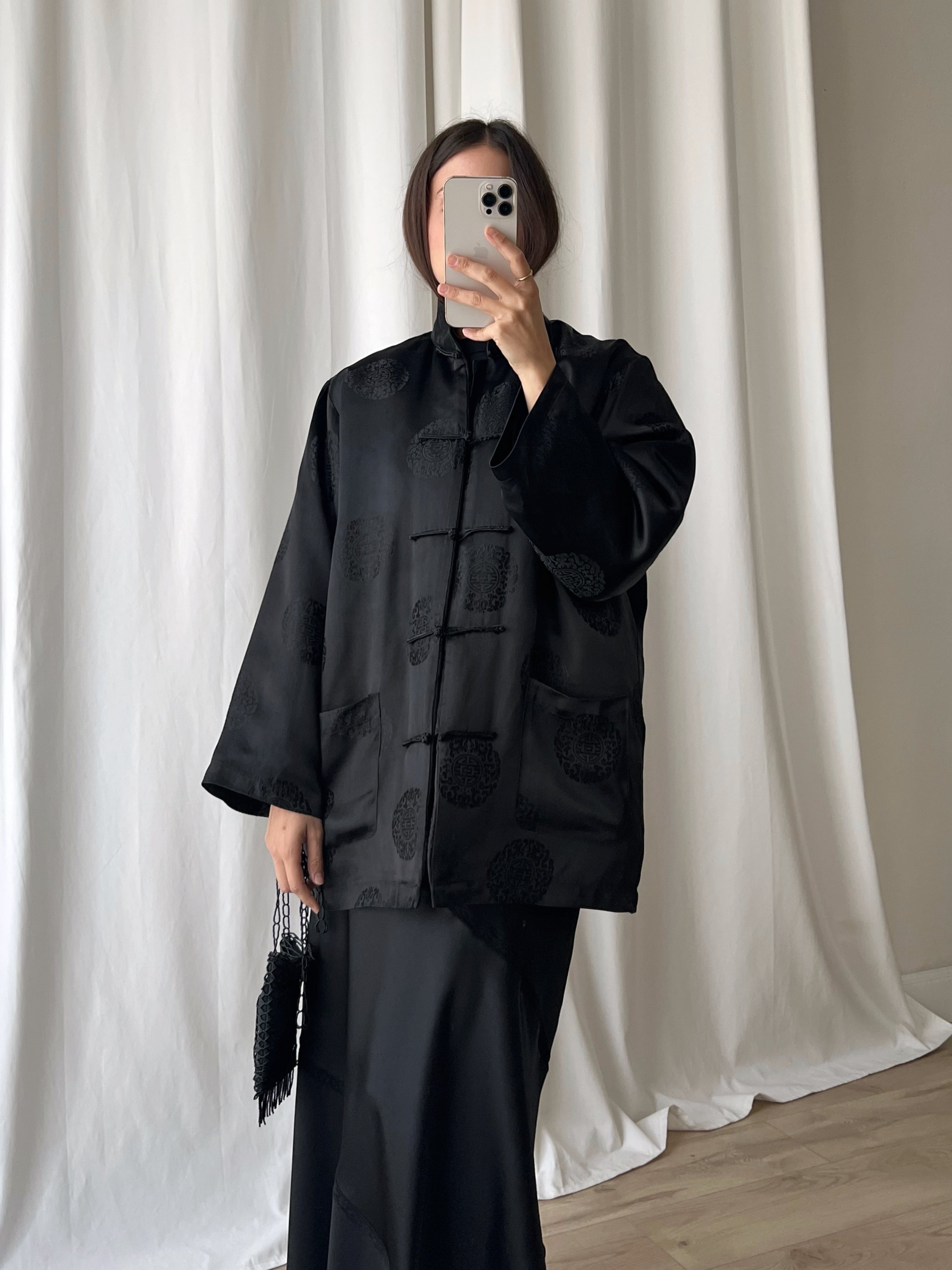 Pure silk oriental down jacket