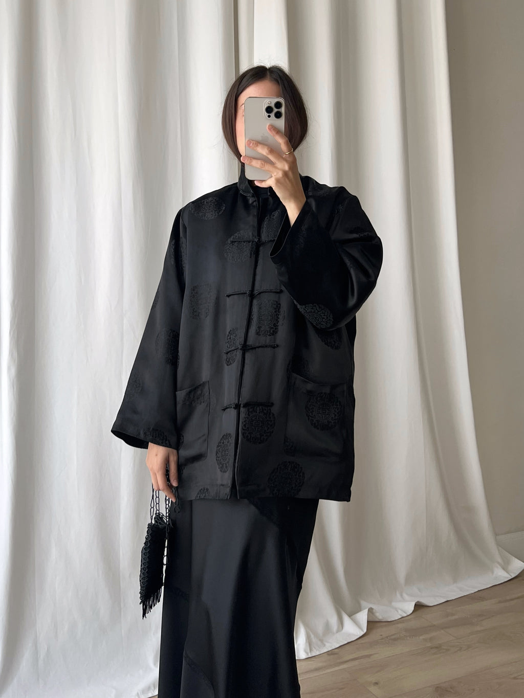 Pure silk oriental down jacket