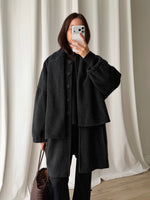 Luisa Spagnoli pure wool grey scarf coat