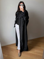 Super long black trench coat