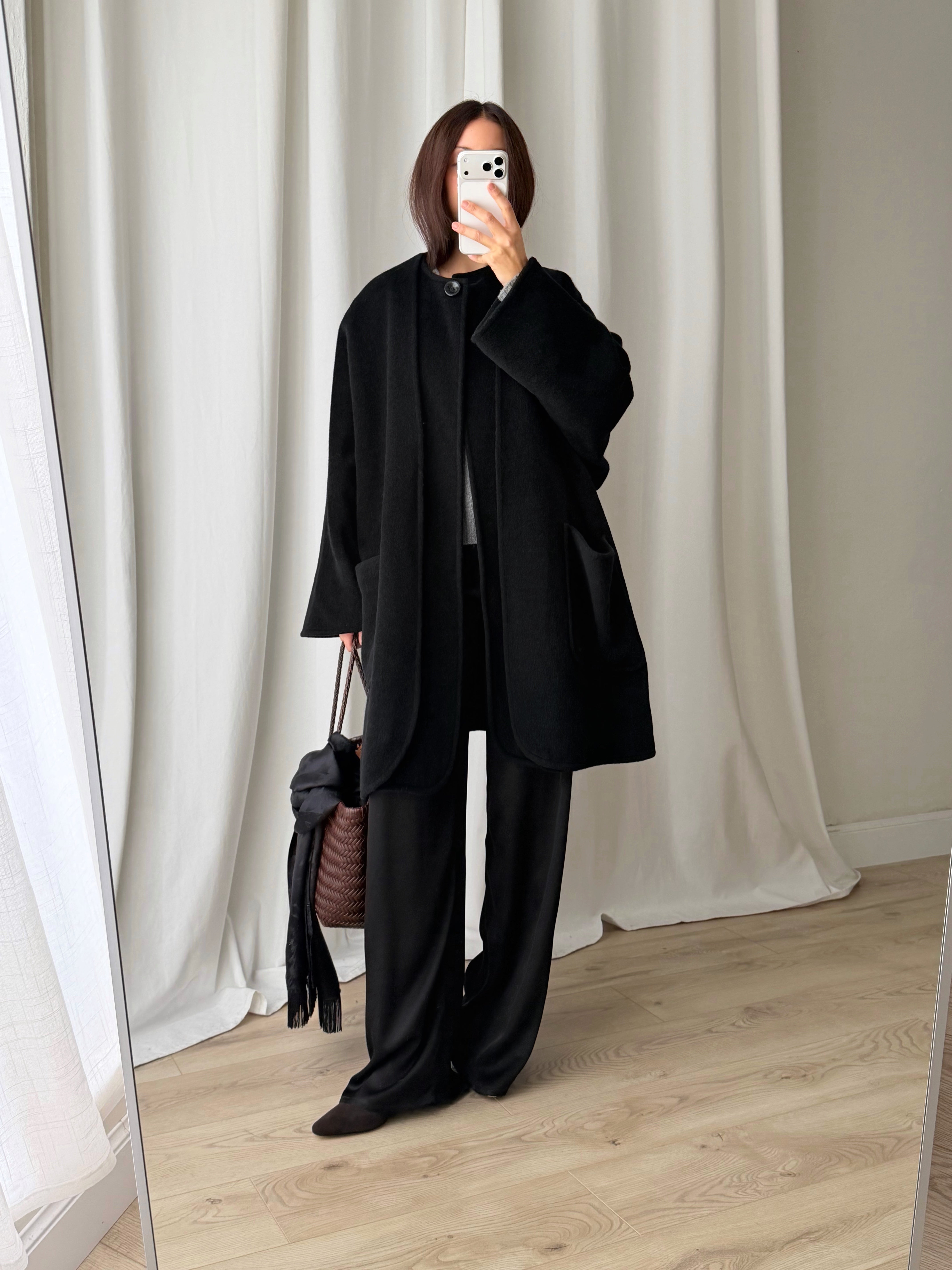 MaxMara wool and cashmere black coat