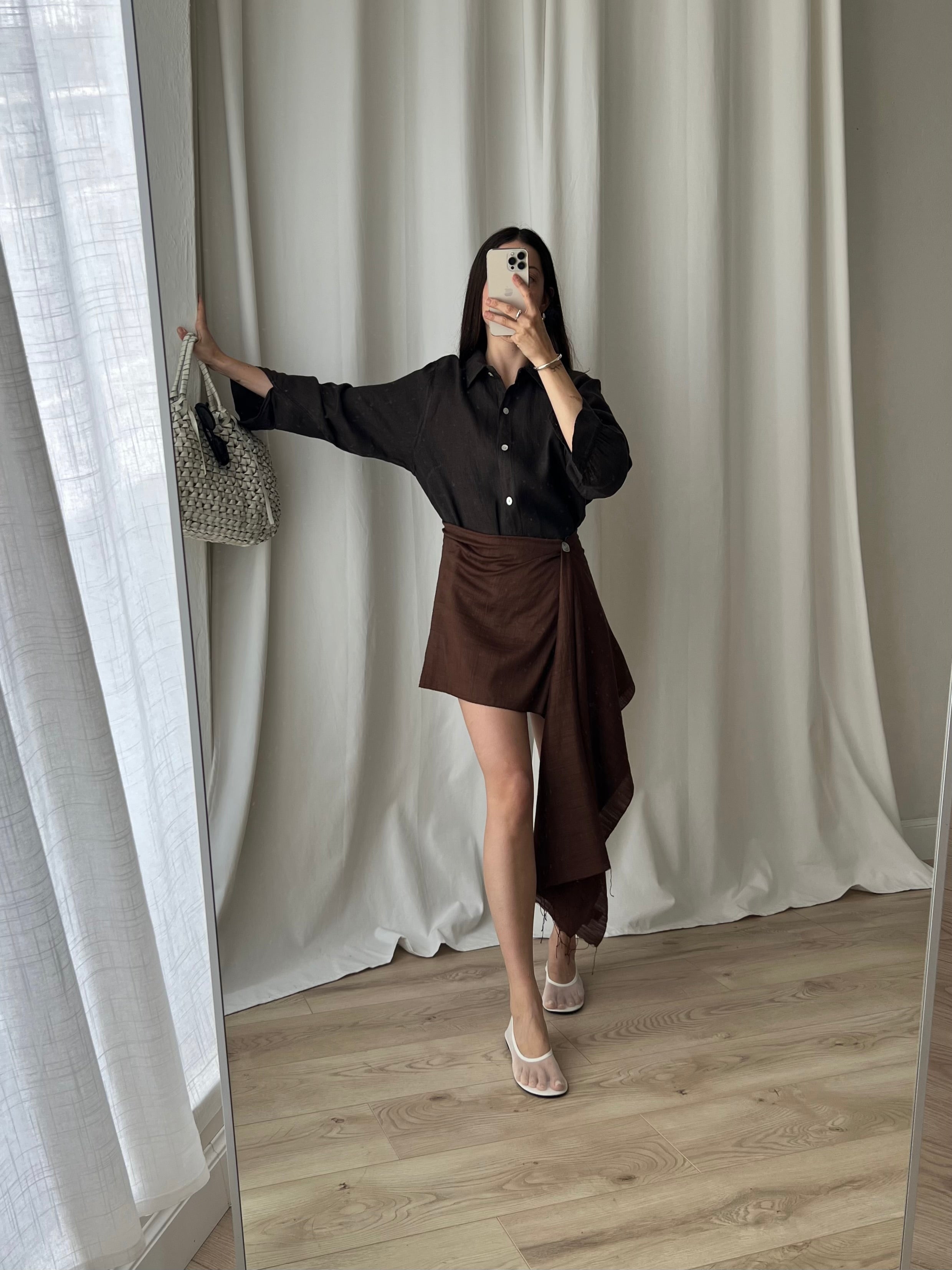 Viscose & silk pareo - Chocolate