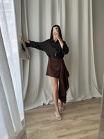 Viscose & silk pareo - Chocolate