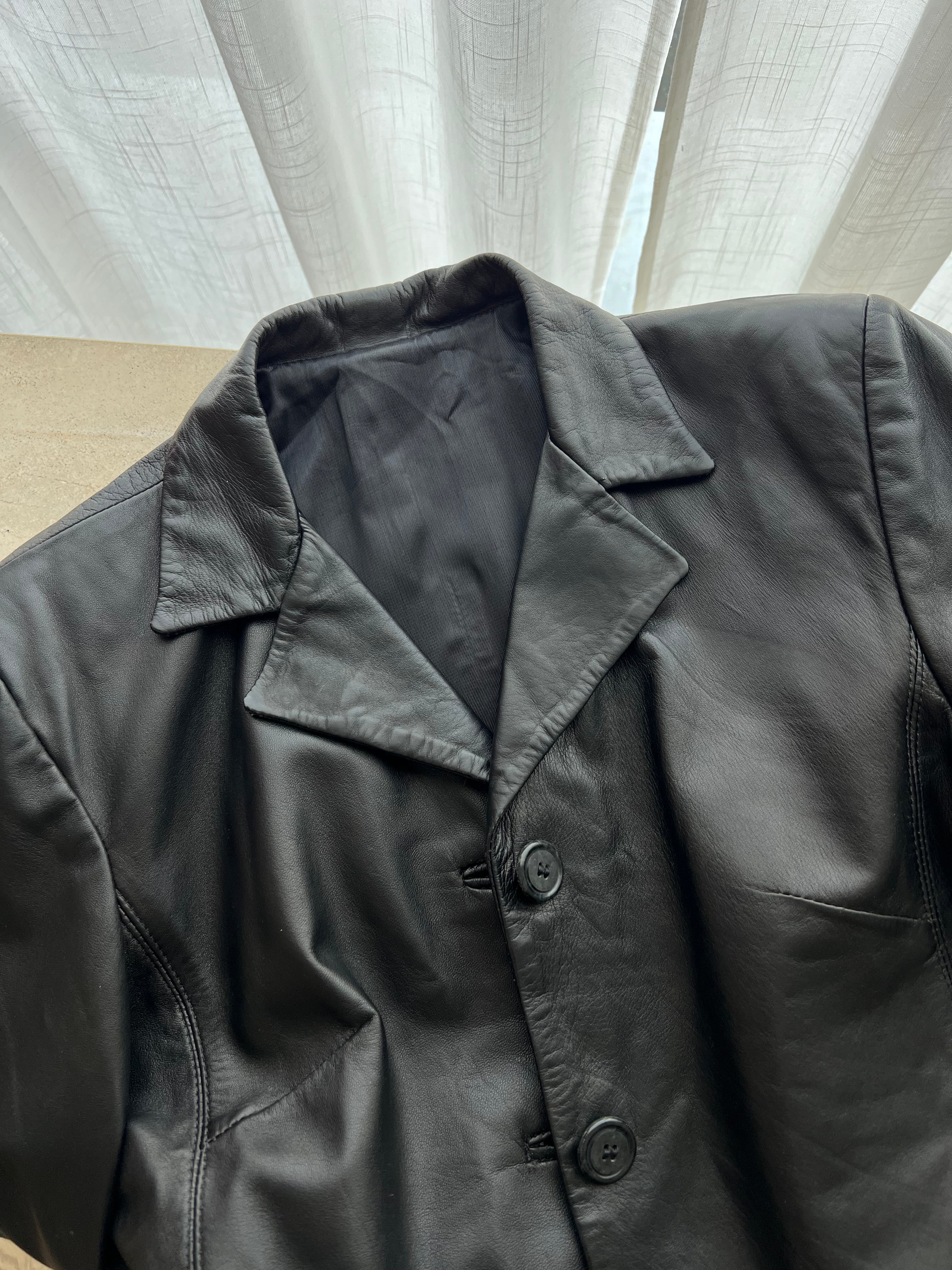 100% Leather black blazer